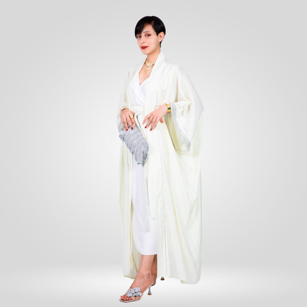 Abaya Sofia Perle en Chanton Pailleté Ensemble - Moonlight – Image 3