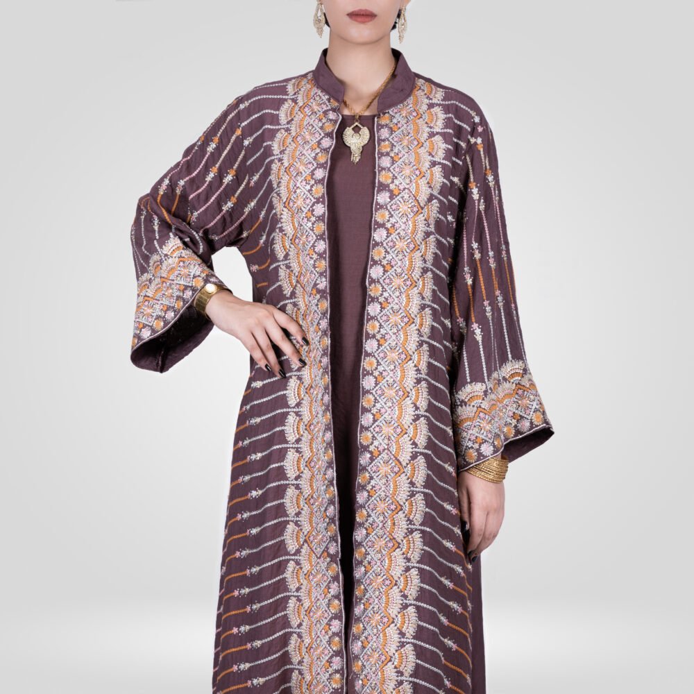 Abaya Malika Ensemble –  Marron Chocolat – Image 2
