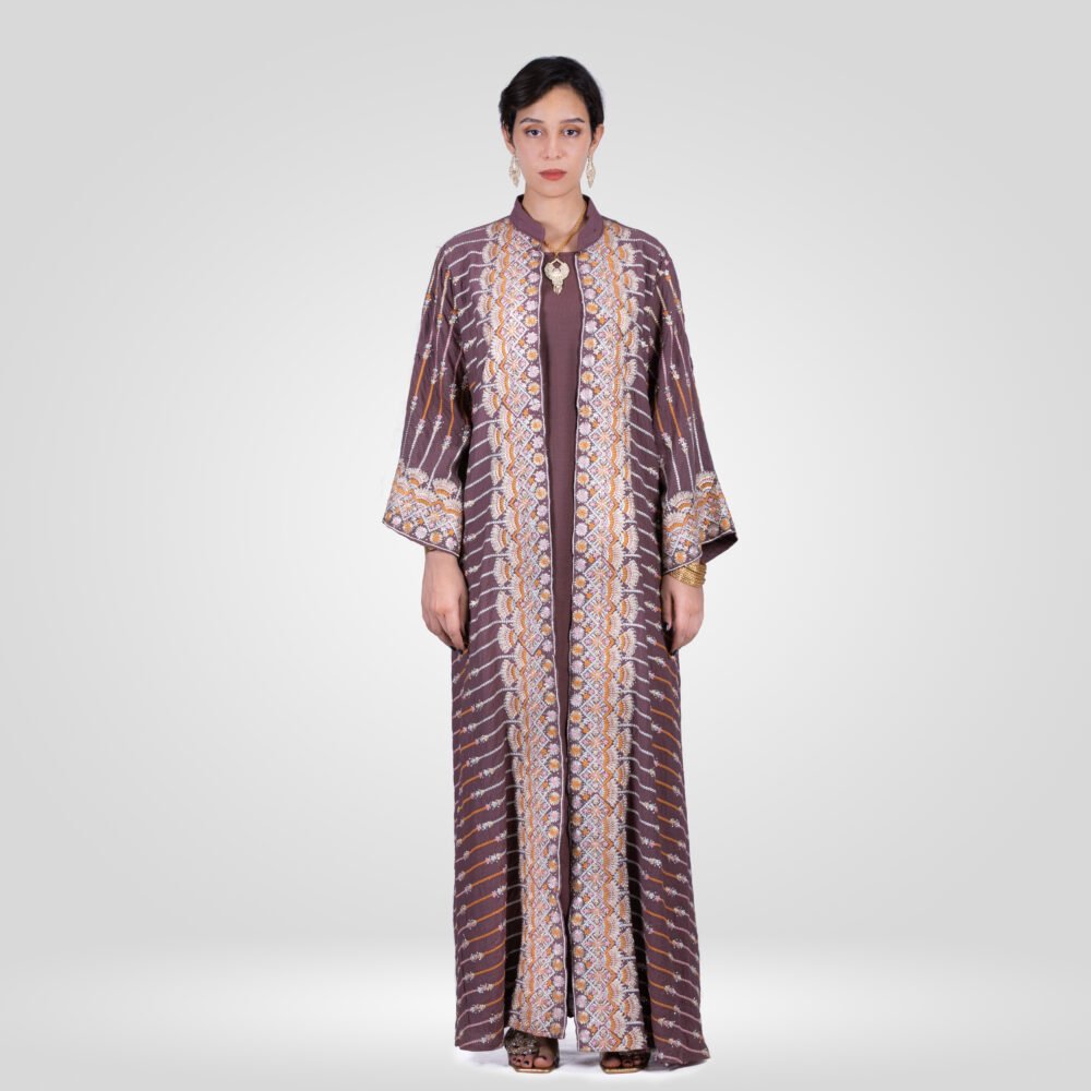 Abaya Malika Ensemble –  Marron Chocolat