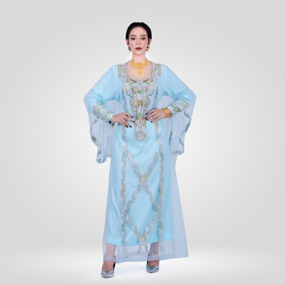 Mikhwar Warda Tulle - Bleu Azur