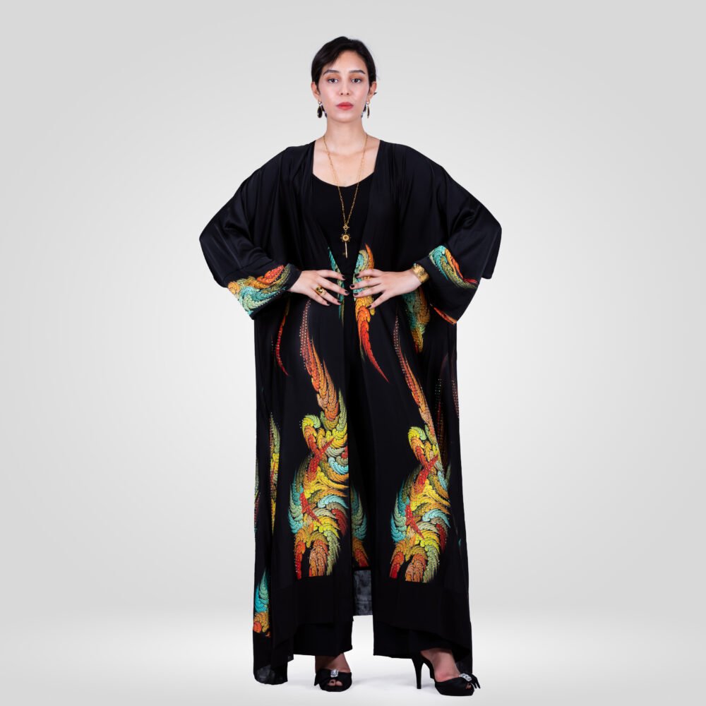 Kimono Lina en Soie - Noir